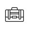 Black line icon for Suitcase, portmanteau and travelling