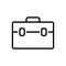 Black line icon for Suitcase, travel and bag