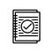Black line icon for Summary, resume and application