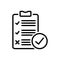 Black line icon for Survey, analysis and check