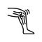 Black line icon for Tendon, bone and knee