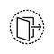 Black line icon for Threshold, door and open