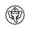 Black line icon for Thrissur, kerala and ganesh