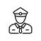 Black line icon for Ticket Collector, checker and person