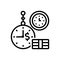 Black line icon for Time Money, clock and saving