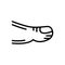 Black line icon for Toe, anatomy and ankle