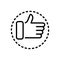 Black line icon for Totally, completely and thumb