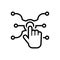 Black line icon for Touchscreen Technology, touchscreen and finger