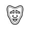 Black line icon for Tragedy, comedy and acting