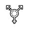 Black line icon for Trans, transgender and human