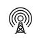 Black line icon for Transmit, signal and receive