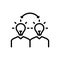 Black line icon for Understanding, comprehension and empathetic