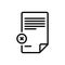 Black line icon for Unsigned, paper and document