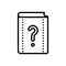 Black line icon for Untitled, question and file