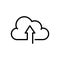 Black line icon for Upload To Cloud, hosting and web