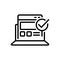 Black line icon for Usability Control, operation and applicability