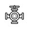 Black line icon for Valves, water and pressure