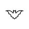 Black line icon for Vampire, halloween and bat