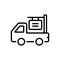 Black line icon for Van Advertising, shipping and automobile