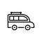 Black line icon for Van, transport and carriage