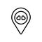 Black line icon for Venue, location and direction