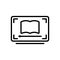 Black line icon for Video Lesson, ebook and education