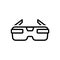 Black line icon for Virtual, future and glasses