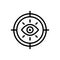 Black line icon for Vision, eyesight and view