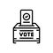 Black line icon for Votes, voting and public