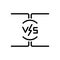 Black line icon for Vs, versus and competition