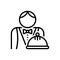 Black line icon for Waiter, attendant and catering