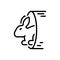 Black line icon for Warren, rabbit and burrow