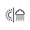 Black line icon for Weather, season and changing