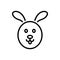 Black line icon for Wild, wooded and rabbit