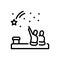 Black line icon for Wishes, bolide and wishing
