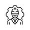 Black line icon for Worker, laborer and employee