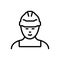 Black line icon for Worker, laborer and shopman