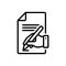 Black line icon for Write, inscribe and agreement