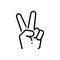 Black line icon for Ya, lucky and finger