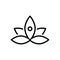 Black line icon for Yoga, flower and concentration