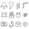 Black line icons collection for handmade items