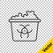 Black line Infectious waste icon isolated on transparent background. Tank for collecting radioactive waste. Dumpster or