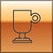 Black line Irish coffee icon isolated on gold background. Vector