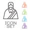 Black line Jesus Christ icon isolated on white background. Set icons colorful. Vector