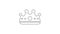 Black line King crown icon isolated on white background. 4K Video motion graphic animation