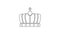 Black line King crown icon isolated on white background. 4K Video motion graphic animation