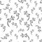 Black line lizard seamless pattern