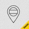 Black line Location Russia icon isolated on transparent background. Navigation, pointer, location, map, gps, direction