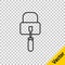 Black line Lockpicks or lock picks for lock picking icon isolated on transparent background. Vector Illustration