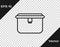 Black line Lunch box icon isolated on transparent background. Vector